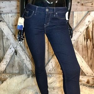Ladies Silver Jeans. Aiko Skinny Indigo. 26x27